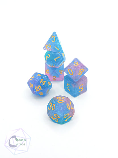 Blue Mermaid Tales 7-piece Dice Set