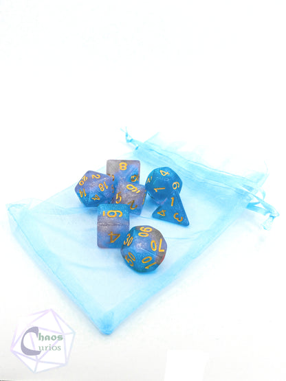 Blue Mermaid Tales 7-piece Dice Set