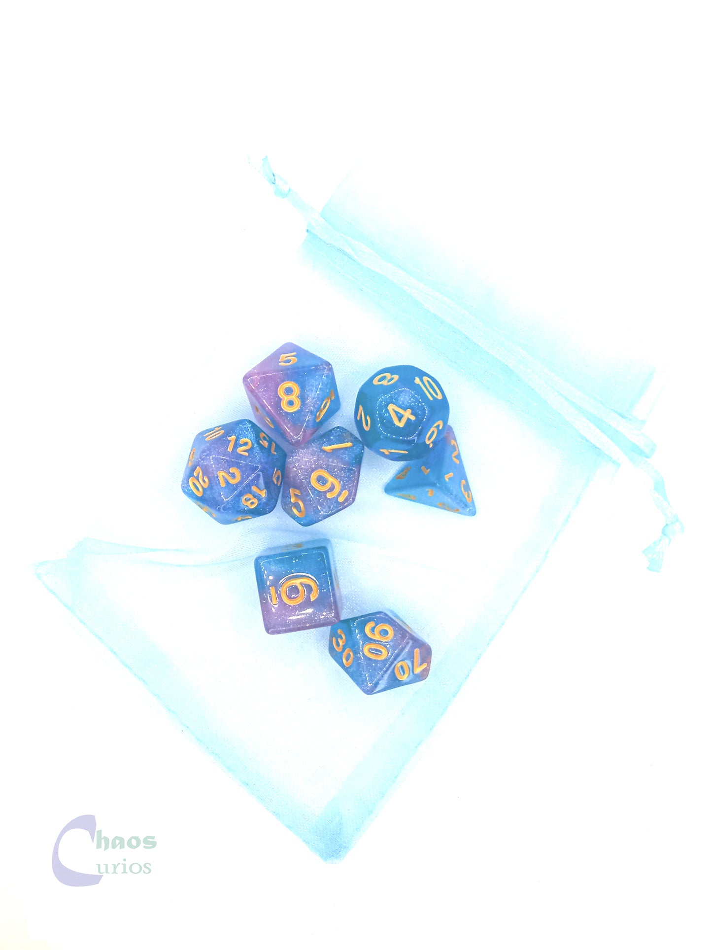 Blue Mermaid Tales 7-piece Dice Set