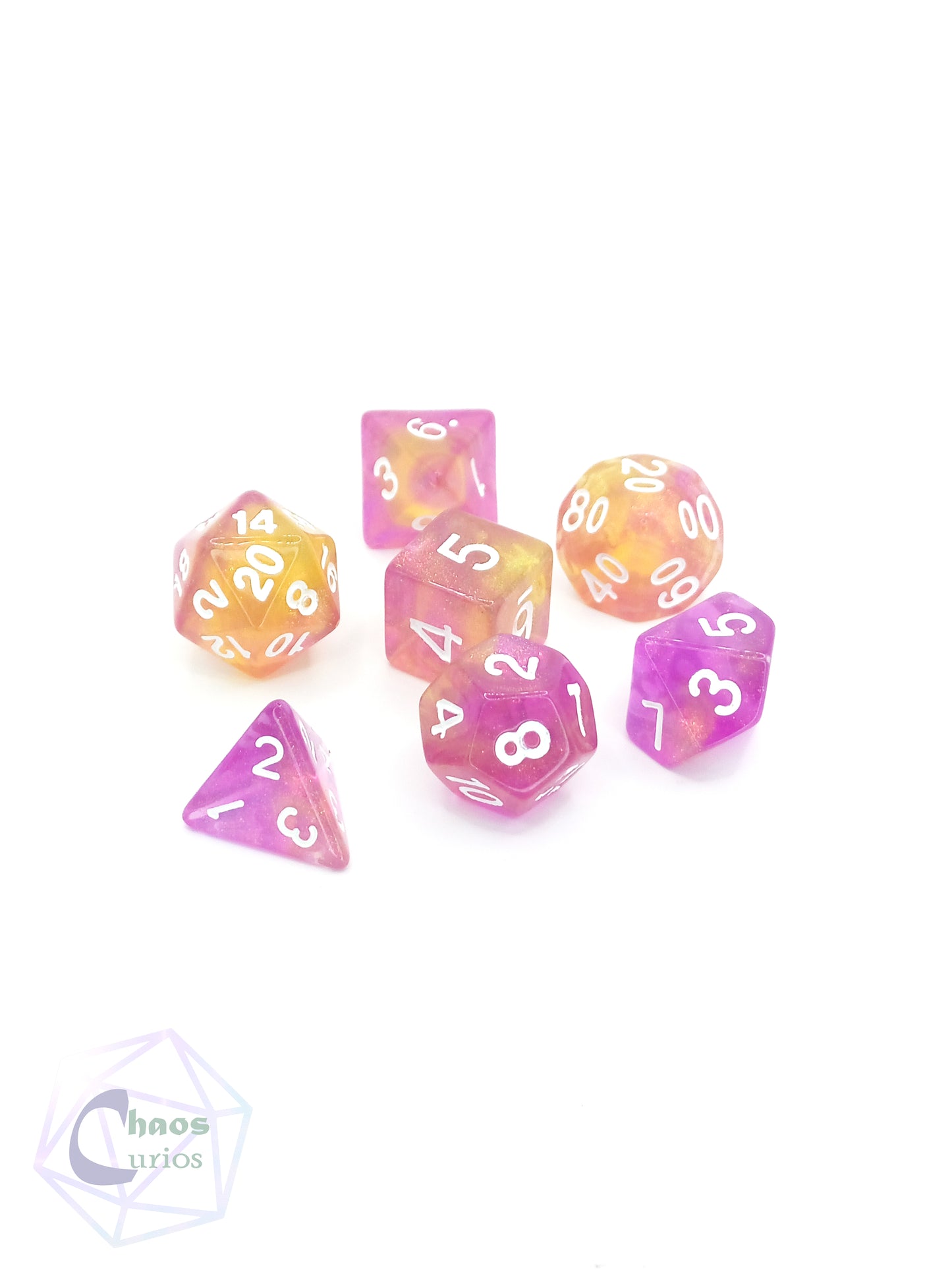 Pink Mermaid Tales 7-piece Dice Set