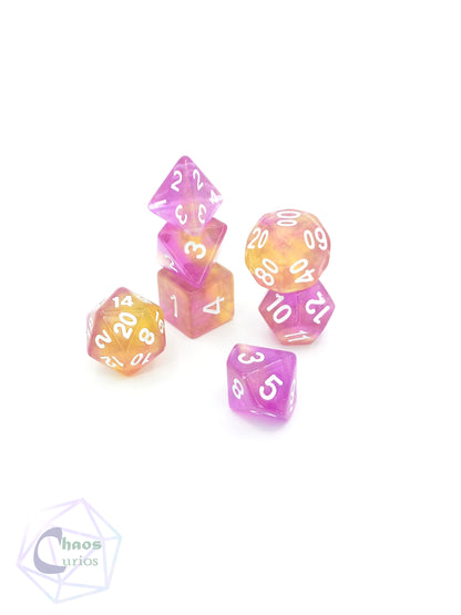 Pink Mermaid Tales 7-piece Dice Set