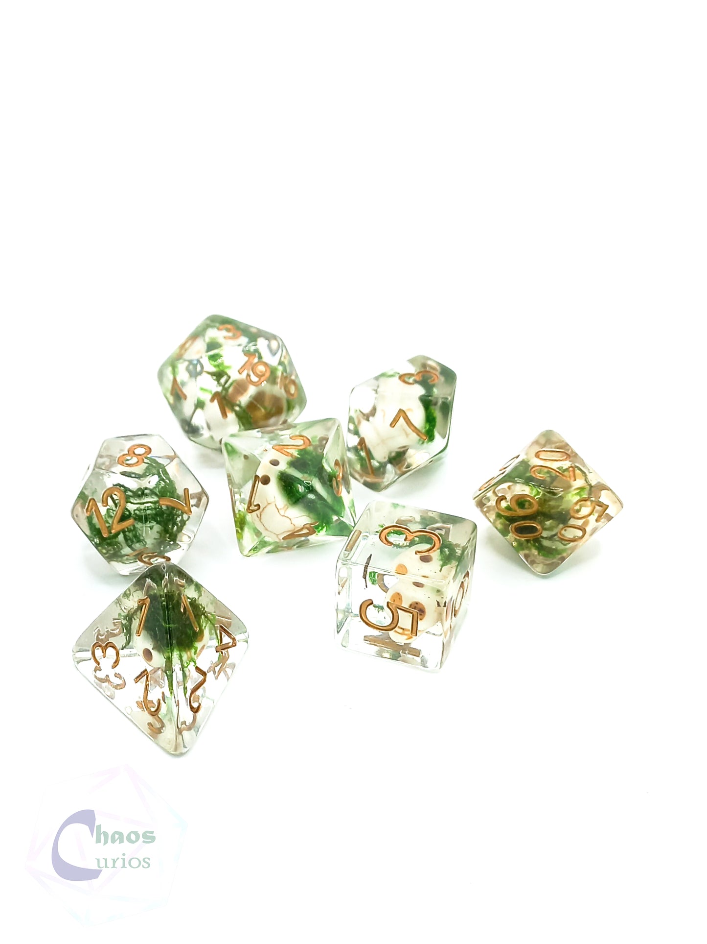 Mossy Grave 7-piece Resin Dice Set