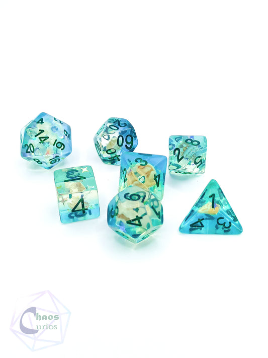 Seashells 7-piece Resin Dice Set