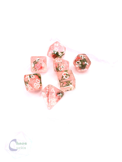 Roses 7-piece Resin Dice Set