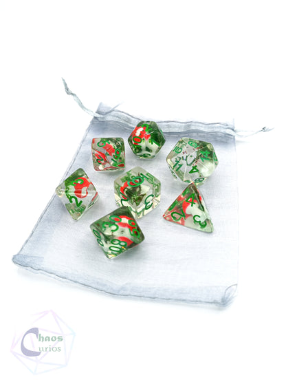 Red Toadstool 7-piece Resin Dice Set