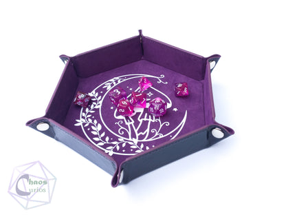 Moon Mushrooms Dice Tray - White Print - Many Colours Available