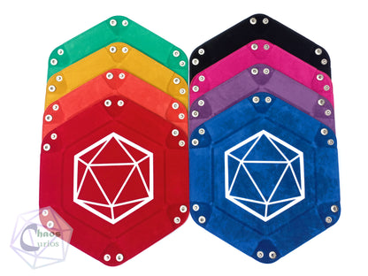 D20 Dice Tray - White Print - Many Colours Available