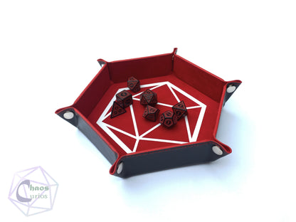 D20 Dice Tray - White Print - Many Colours Available