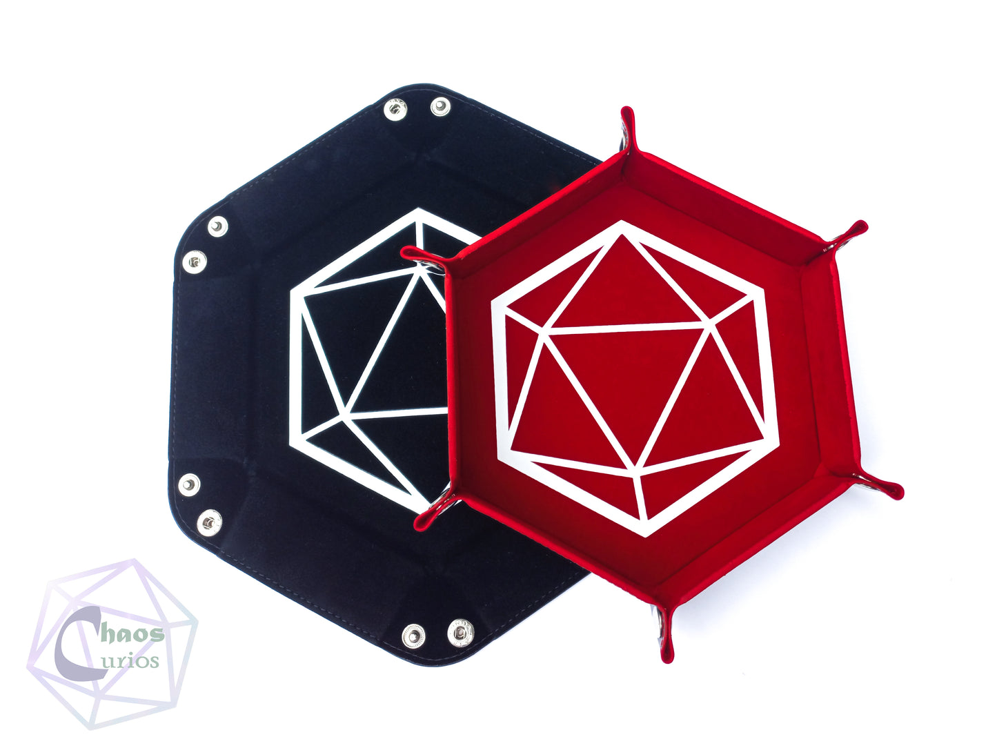 D20 Dice Tray - White Print - Many Colours Available