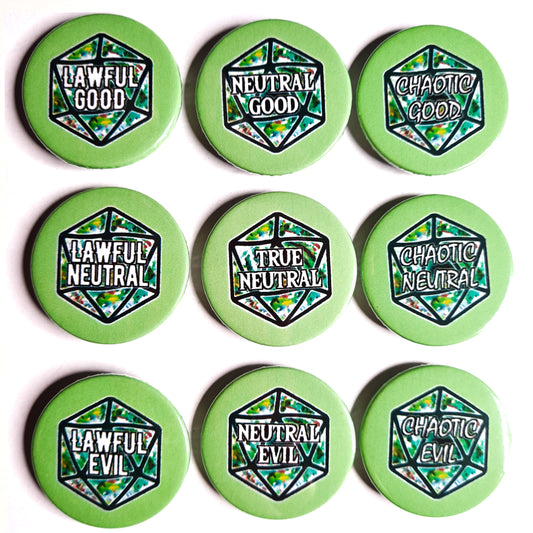 Alignment Badge, DnD Alignment, Chaotic Neutral, Lawful Good, Lawful Evil, Chaotic Good, Chaotic Evil, Lawful Neutral, Neutral Good, Neutral Evil, True Neutral