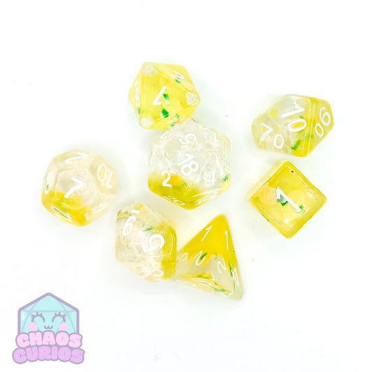 Pineapple Pina Colada 7-piece Resin Dice Set