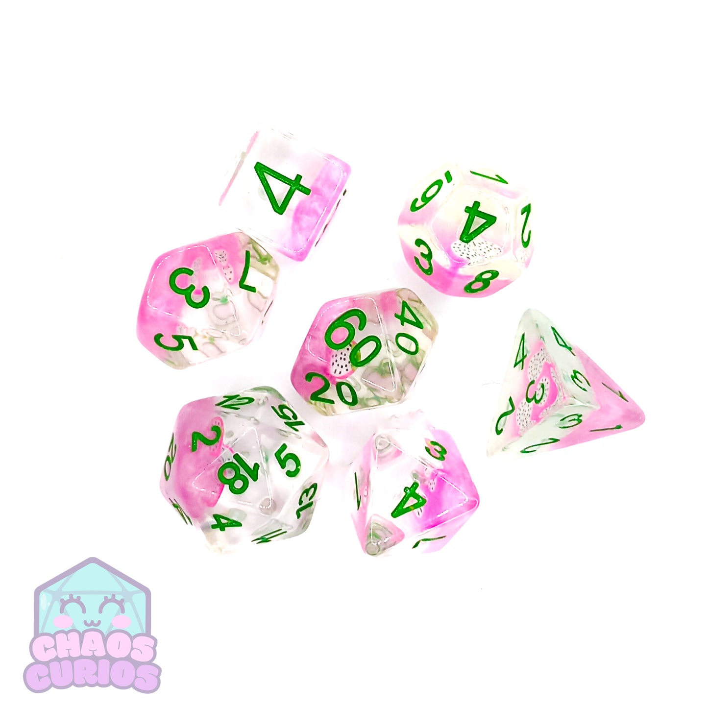 Dragonfruit 7-piece Resin Dice Set