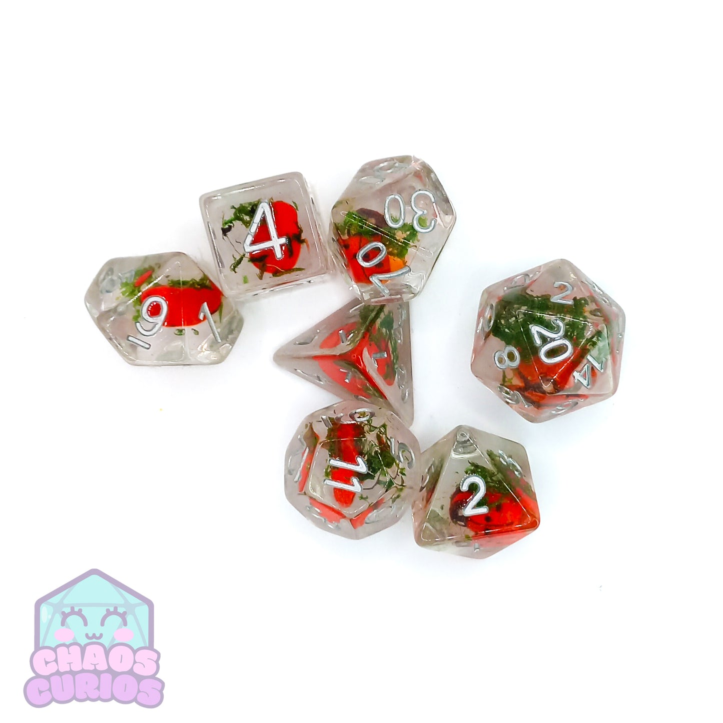 Ladybird 7-piece Resin Dice Set