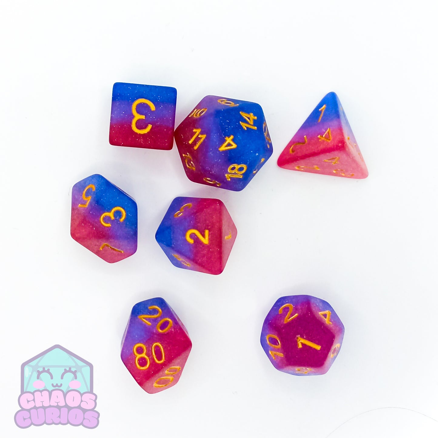 PRIDE Bisexual Matte Layered 7-piece Resin Dice Set