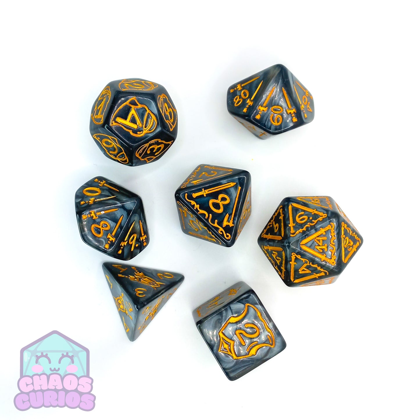 Black CHONKY 7-piece Dice Set