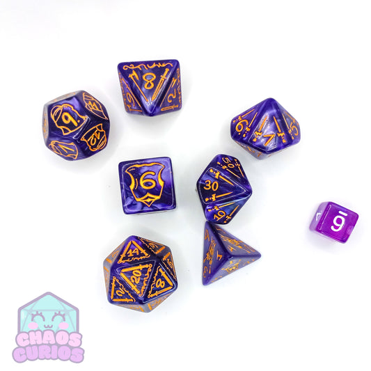 Purple CHONKY 7-piece Dice Set