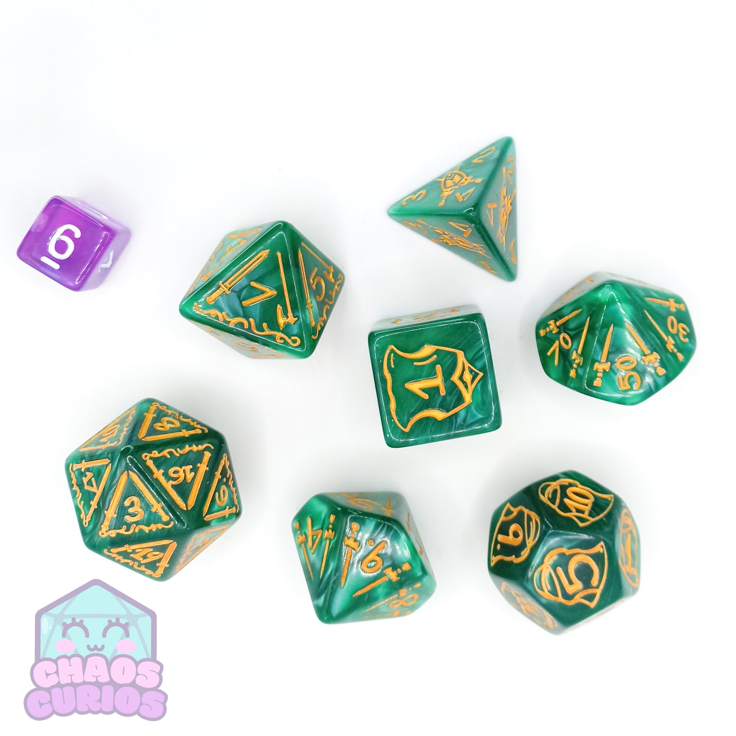 Green CHONKY 7-piece Dice Set