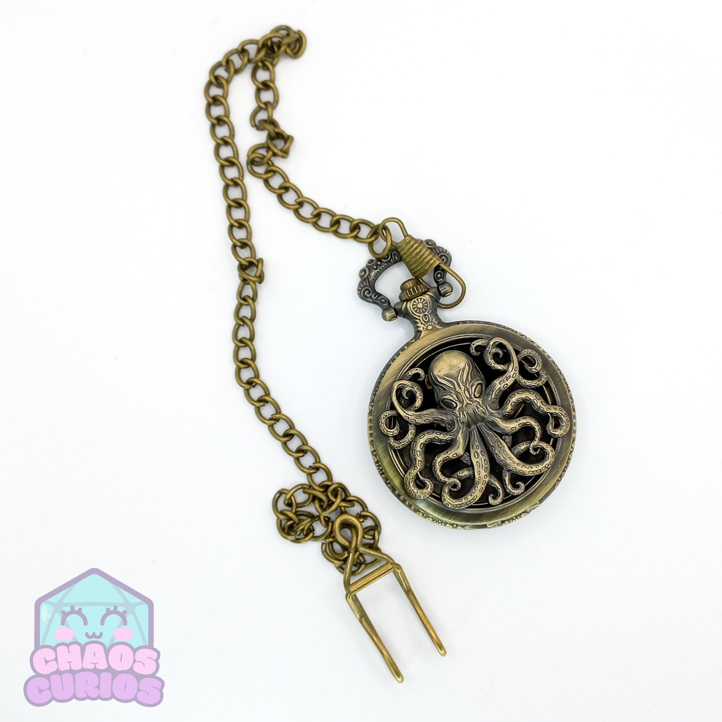 Pocket Watch filled with Micro Metal Dice Gold 7-piece Metal Dice Set