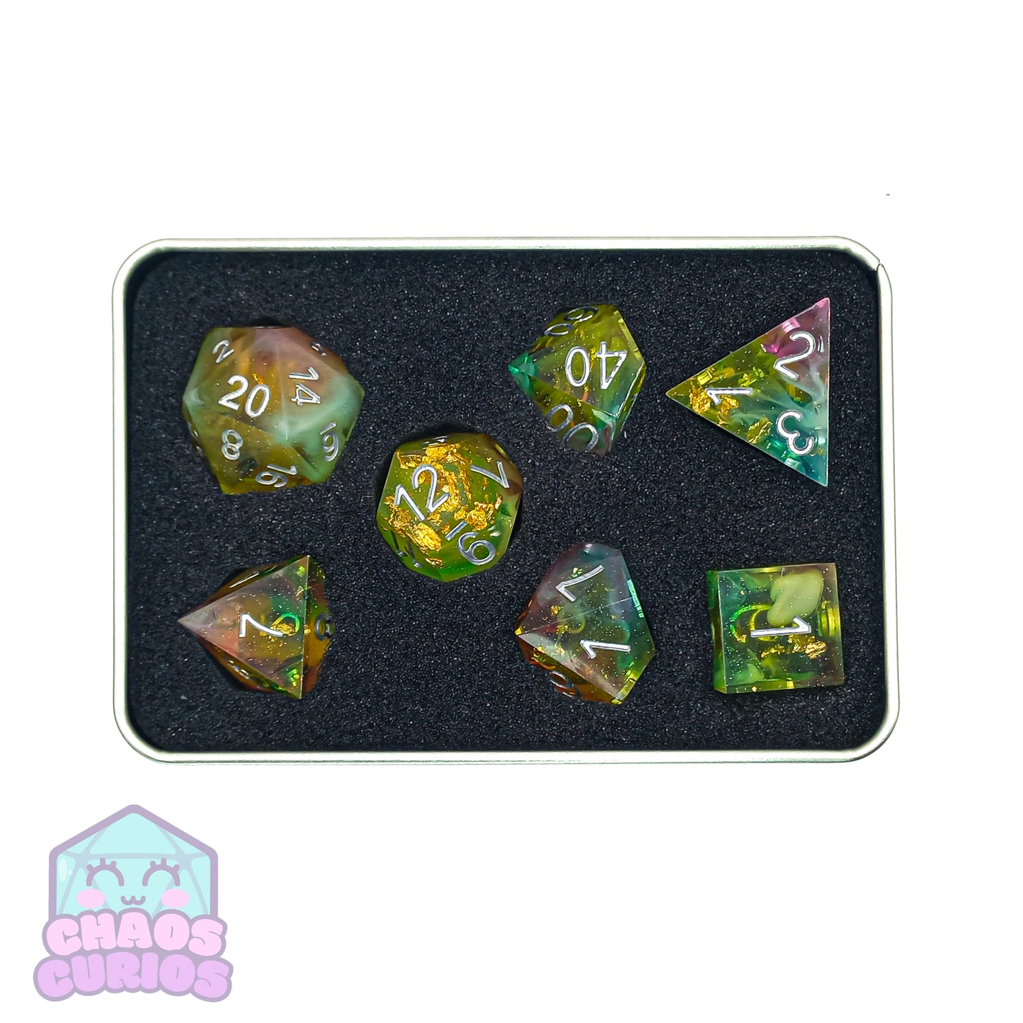 Feywild Dreams 7-piece Sharp Edged Resin Dice Set