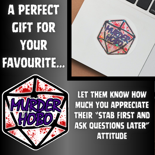 D20 Murder Hobo Shiny Sticker