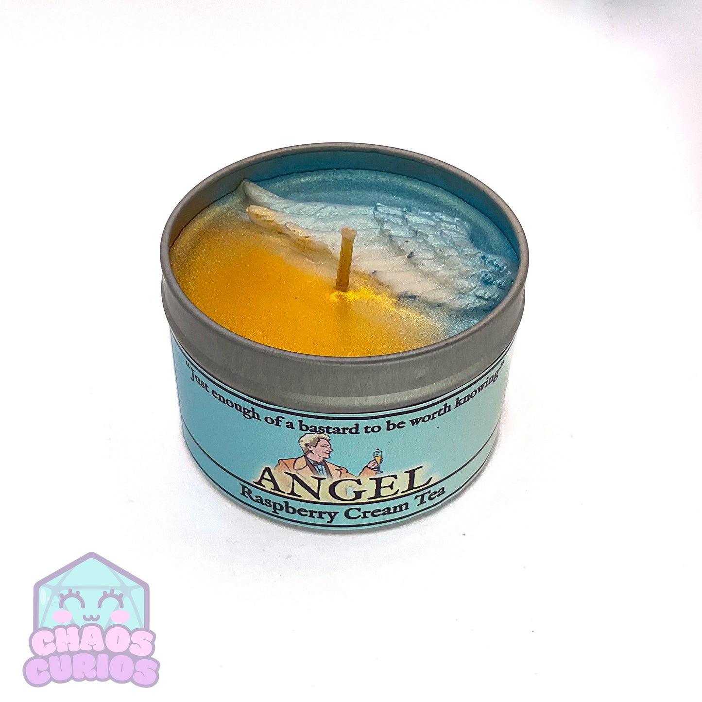 Angel Vegan Coconut Wax Candle, Raspberry Scone Cream Tea, Black Raspberry and Vanilla, 35 hrs+ burn time, Angel/Demon Inspired Candle, Good Omens Candle, Good Omens Fandom