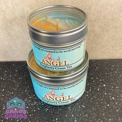 Angel Vegan Coconut Wax Candle, Raspberry Scone Cream Tea, Black Raspberry and Vanilla, 35 hrs+ burn time, Angel/Demon Inspired Candle, Good Omens Candle, Good Omens Fandom