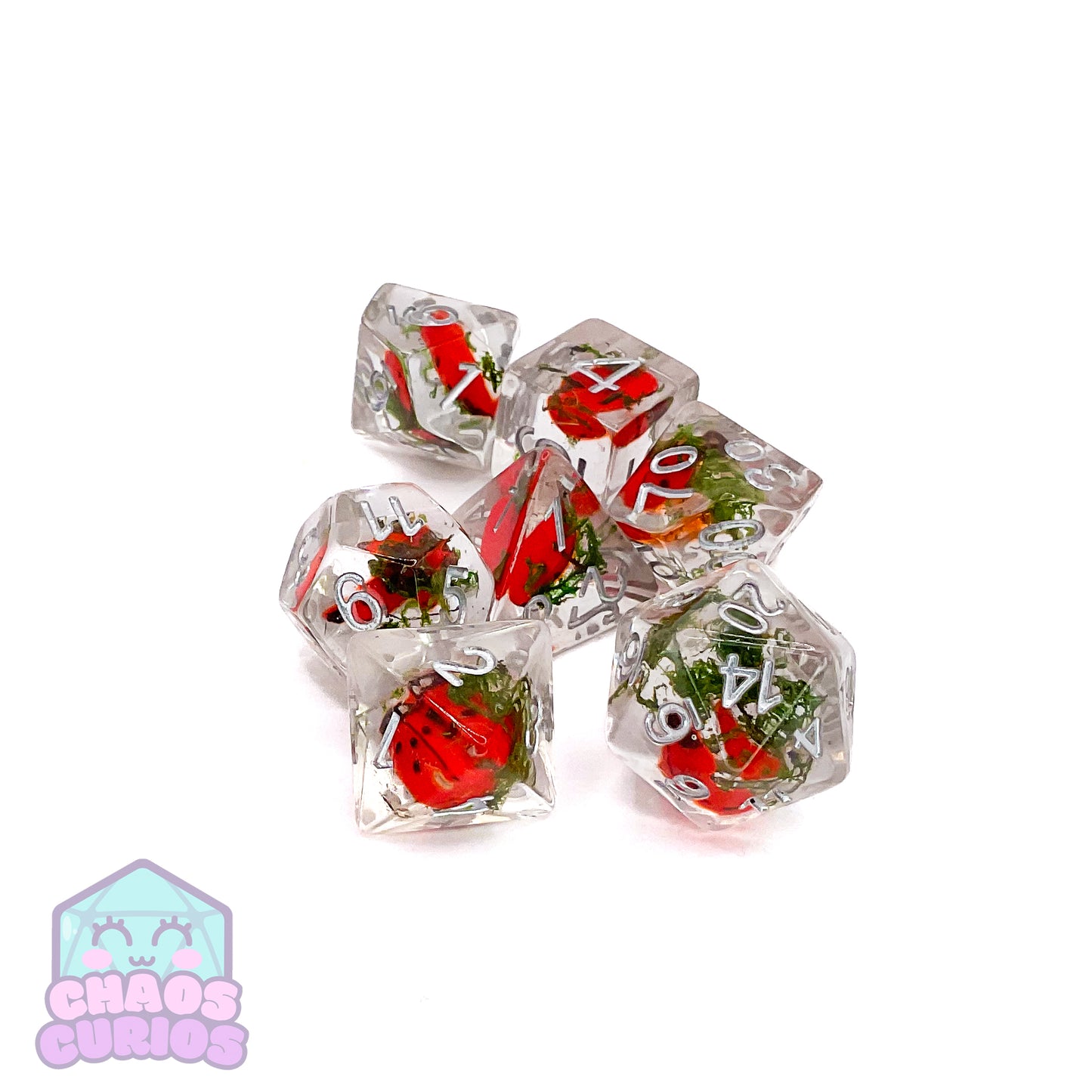 Ladybird 7-piece Resin Dice Set