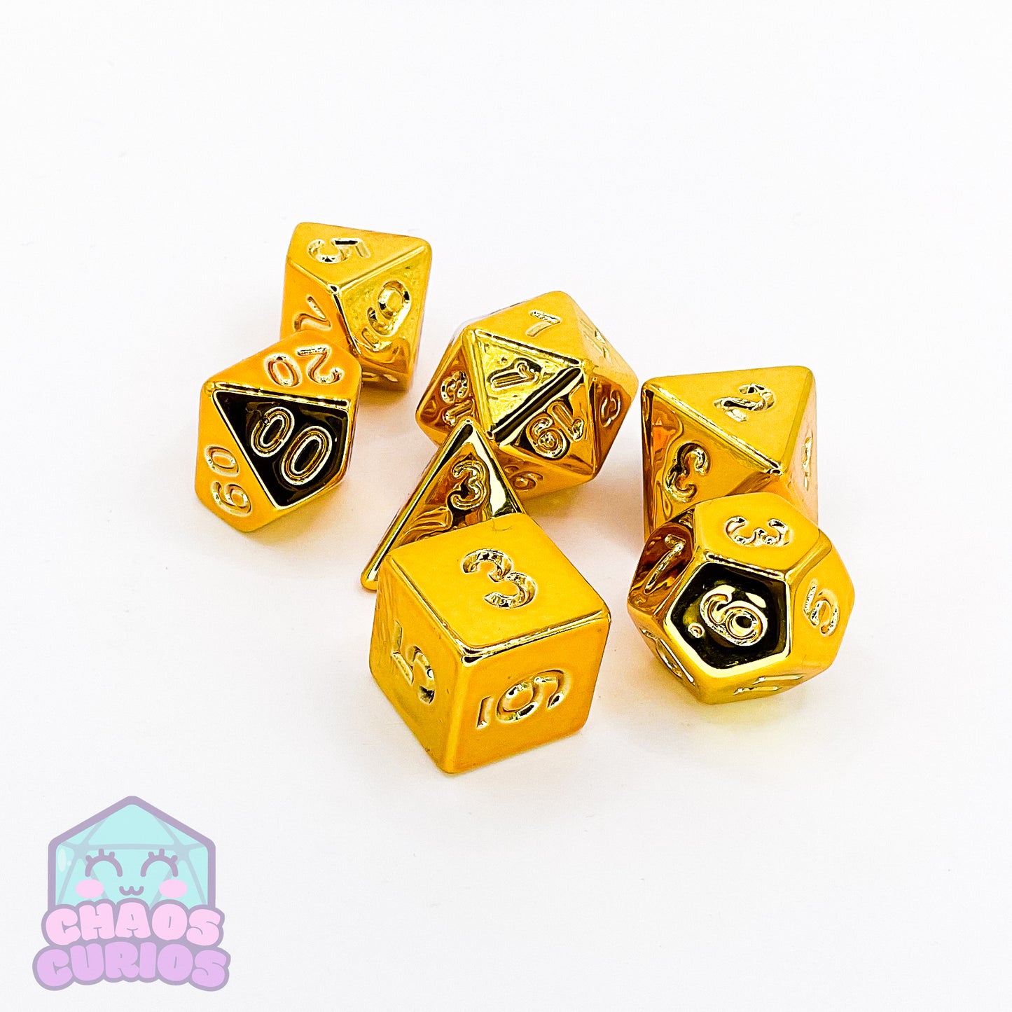 Fool's Gold Electroplated 7-piece Dice Set