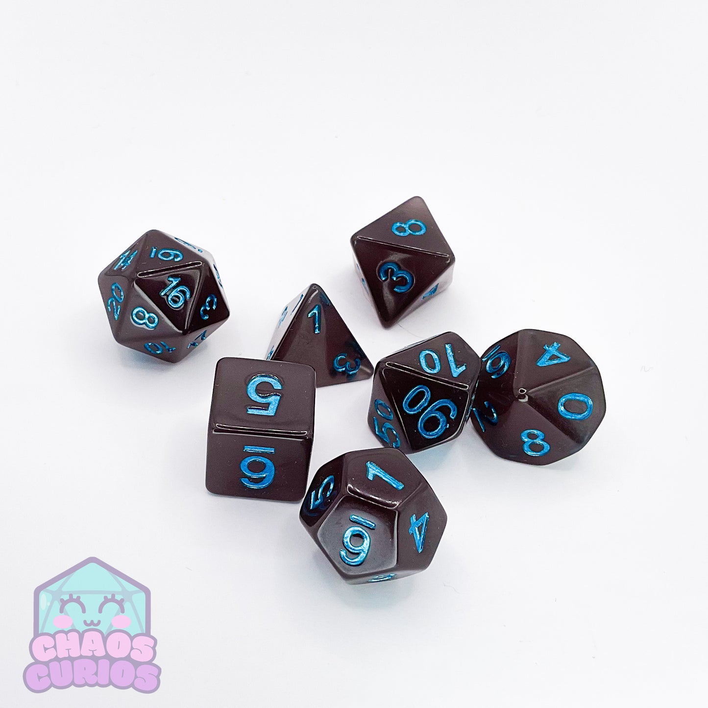 Blue Inkwell 7-piece Dice Set