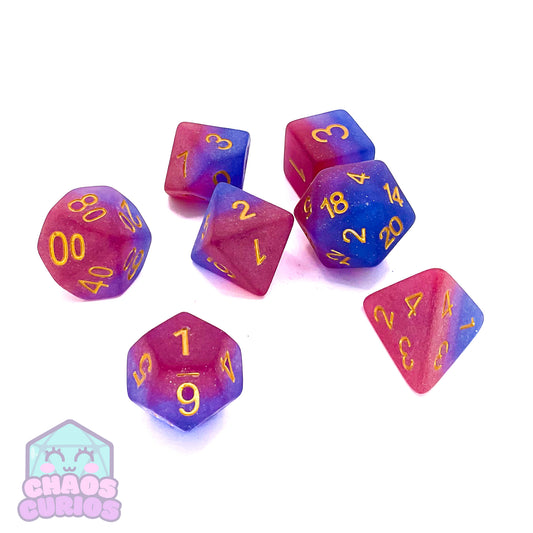 PRIDE Bisexual Matte Layered 7-piece Resin Dice Set