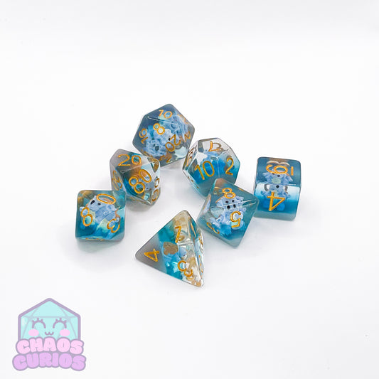 Blast Water Tortoise 7-piece Resin Dice Set