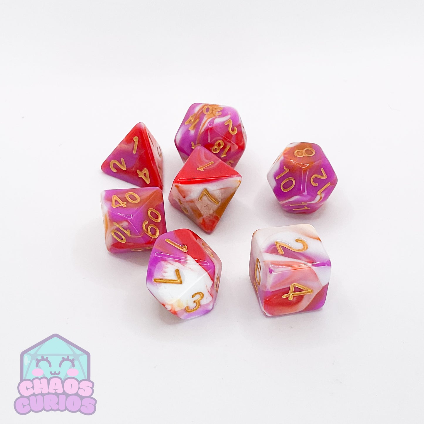 Chaotic Lesbians 7-piece Dice Set