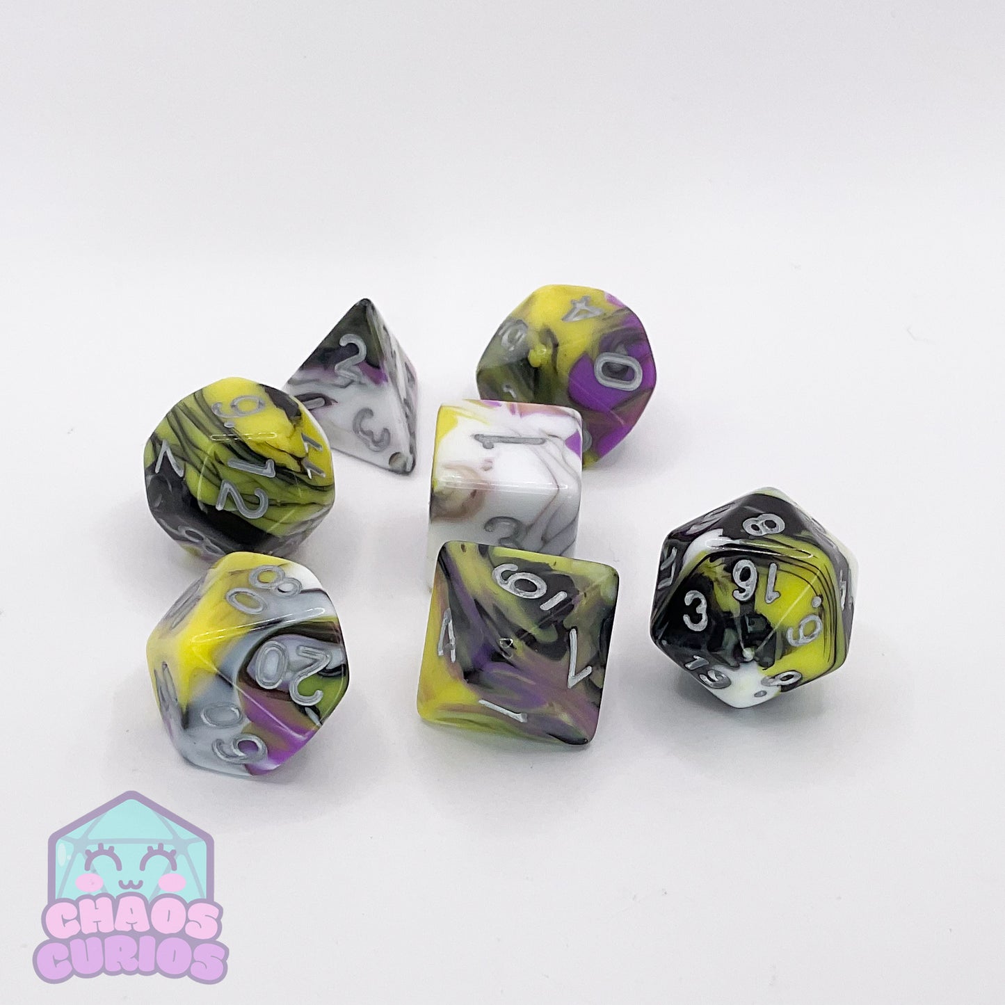 Chaotic Non-Binary 7-piece Dice Set