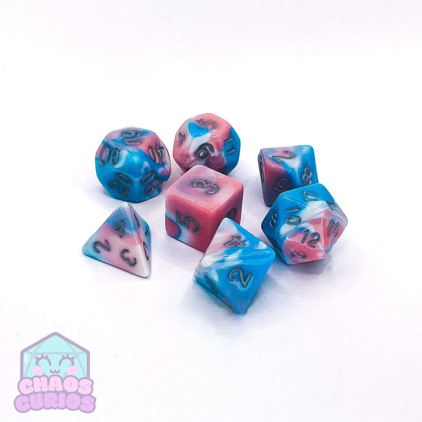 Chaotic Trans 7-piece Dice Set