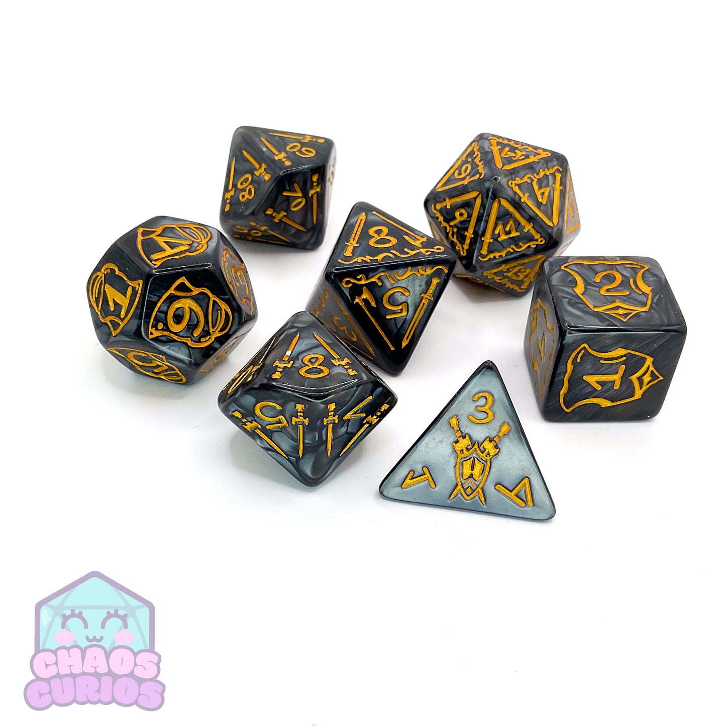 Black CHONKY 7-piece Dice Set