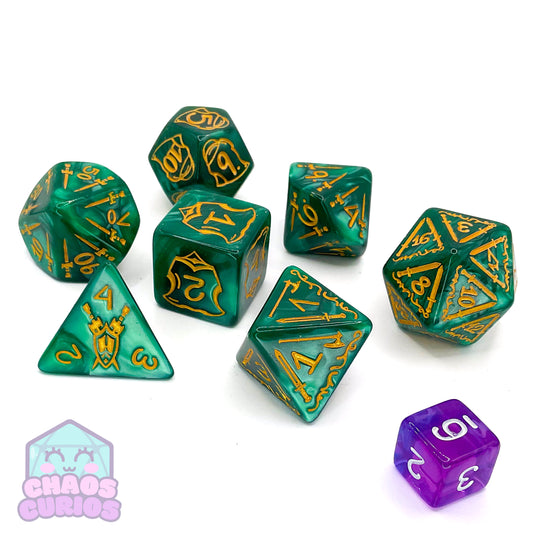 Green CHONKY 7-piece Dice Set