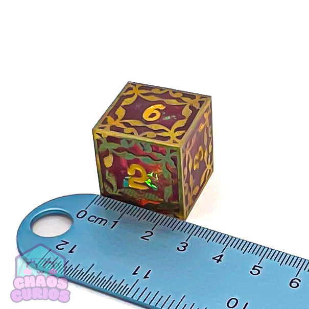 Gold and Resin Giant 7-piece Sharp Edged Dice Set 24-31mm