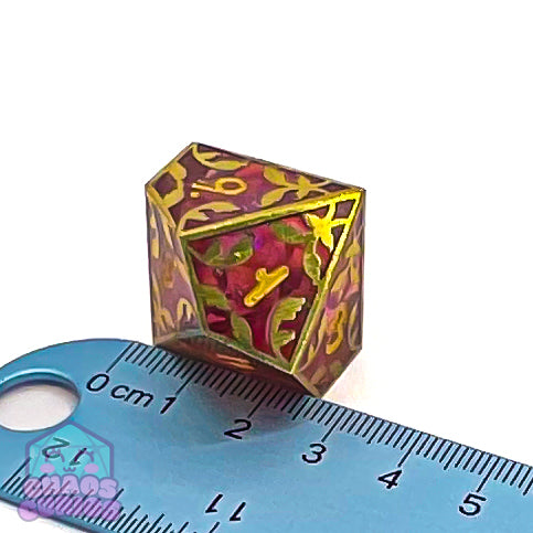 Gold and Resin Giant 7-piece Sharp Edged Dice Set 24-31mm