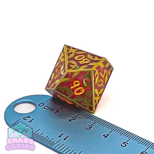 Gold and Resin Giant 7-piece Sharp Edged Dice Set 24-31mm