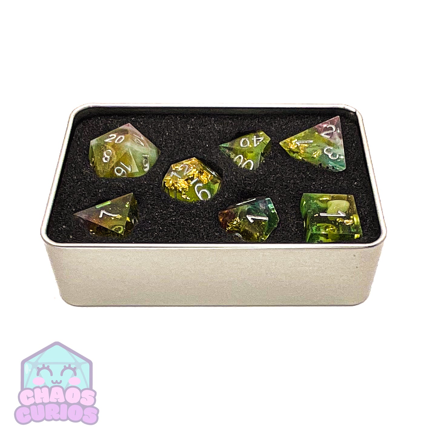 Feywild Dreams 7-piece Sharp Edged Resin Dice Set