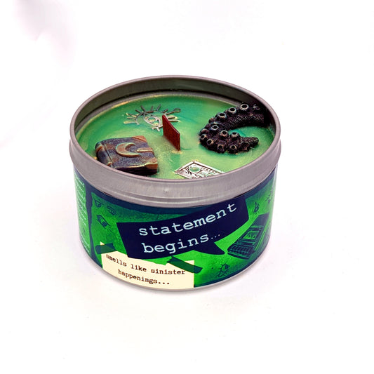 The Magnus Archives Candle, Statement Begins, Coconut Wax, Vintage Bookshop Scented, 35 hrs+ burn time