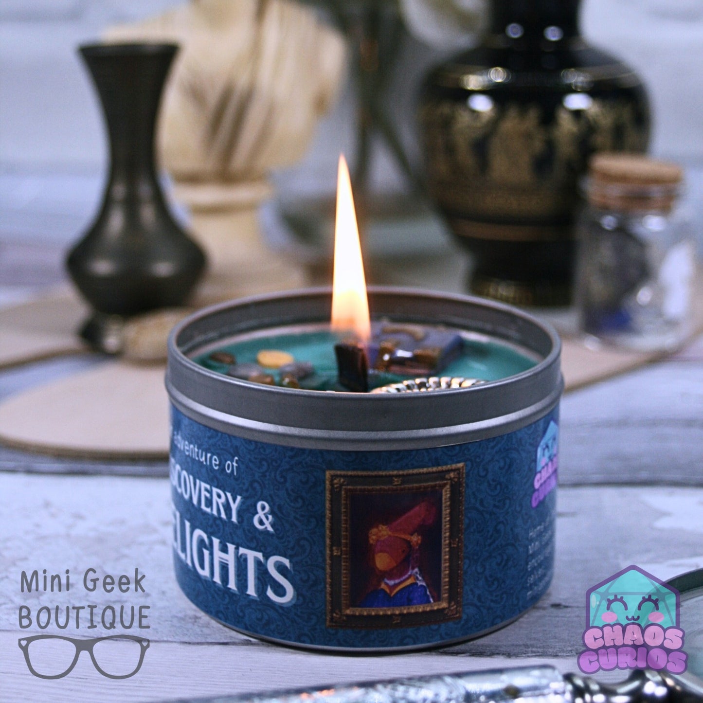 Discovery and Delights Candle by MGB and Chaos Curios