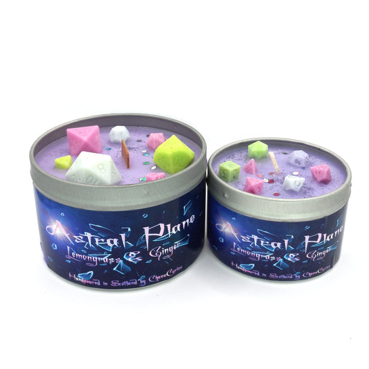 The Astral Planes, DnD Dice Candle, Wood Wick Candle, Lemongrass and Ginger, Roleplay Candle, with Dice Wax Melts, 35+ Hours