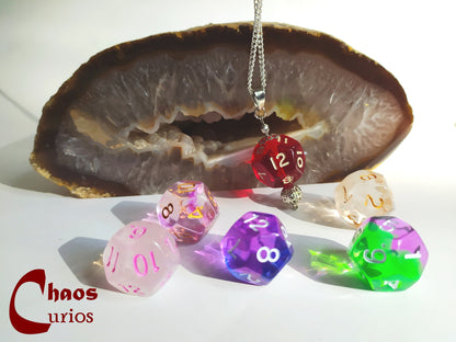 D12 Necklace, Silver Finishing, Dice Art, Dnd Swag