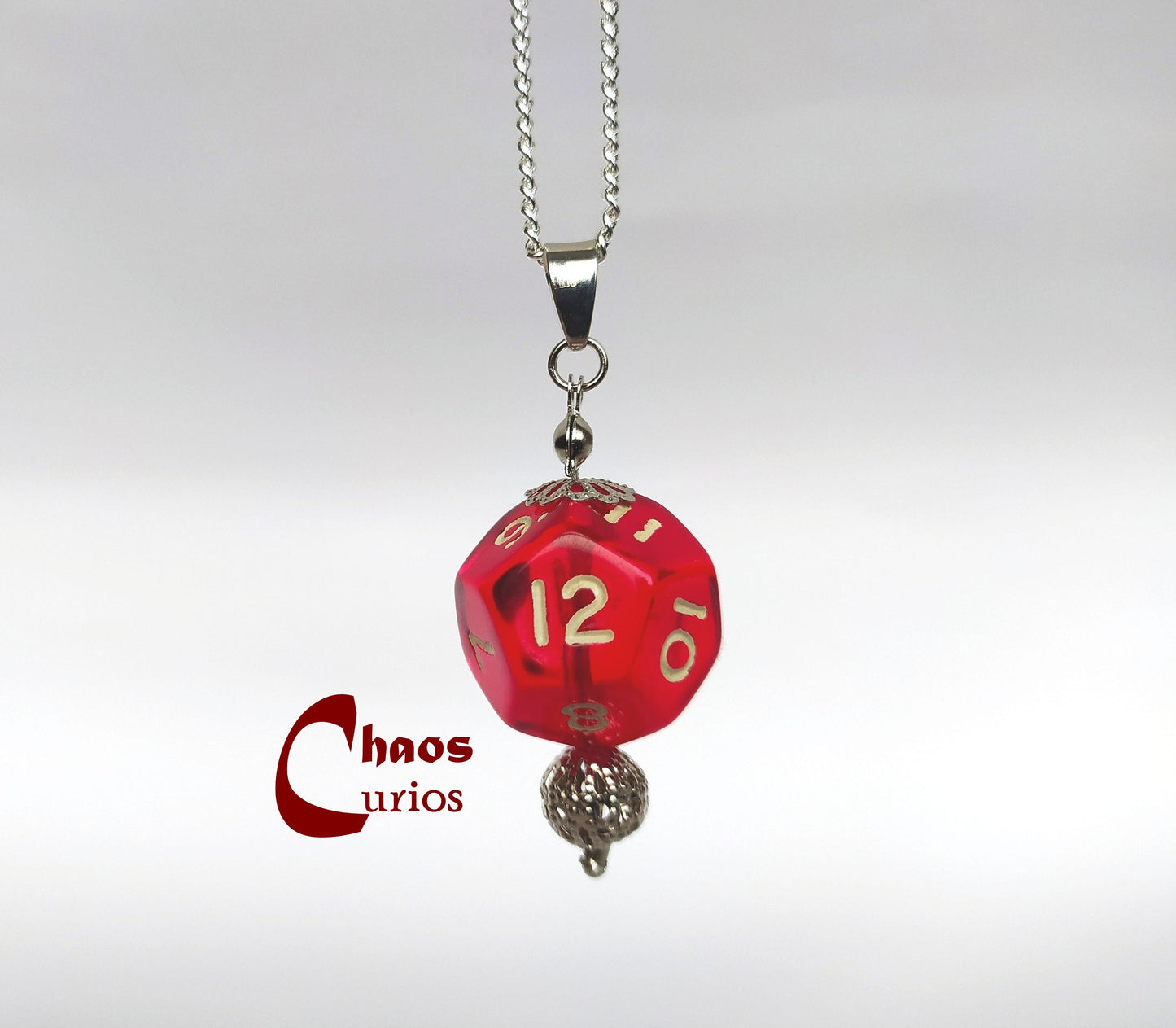 D12 Necklace, Silver Finishing, Dice Art, Dnd Swag