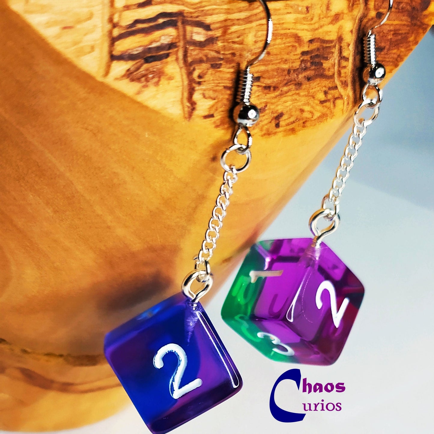 D6 Dice Earrings, Sneak Attack, Bardic Inspiration, Hex, Ice Knife, Flame Blade