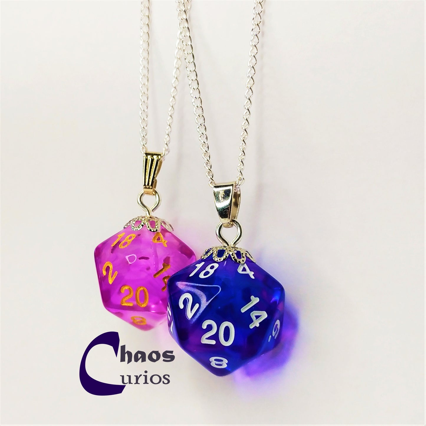 D20 Necklace, Silver Finishing, Roll for Initiative