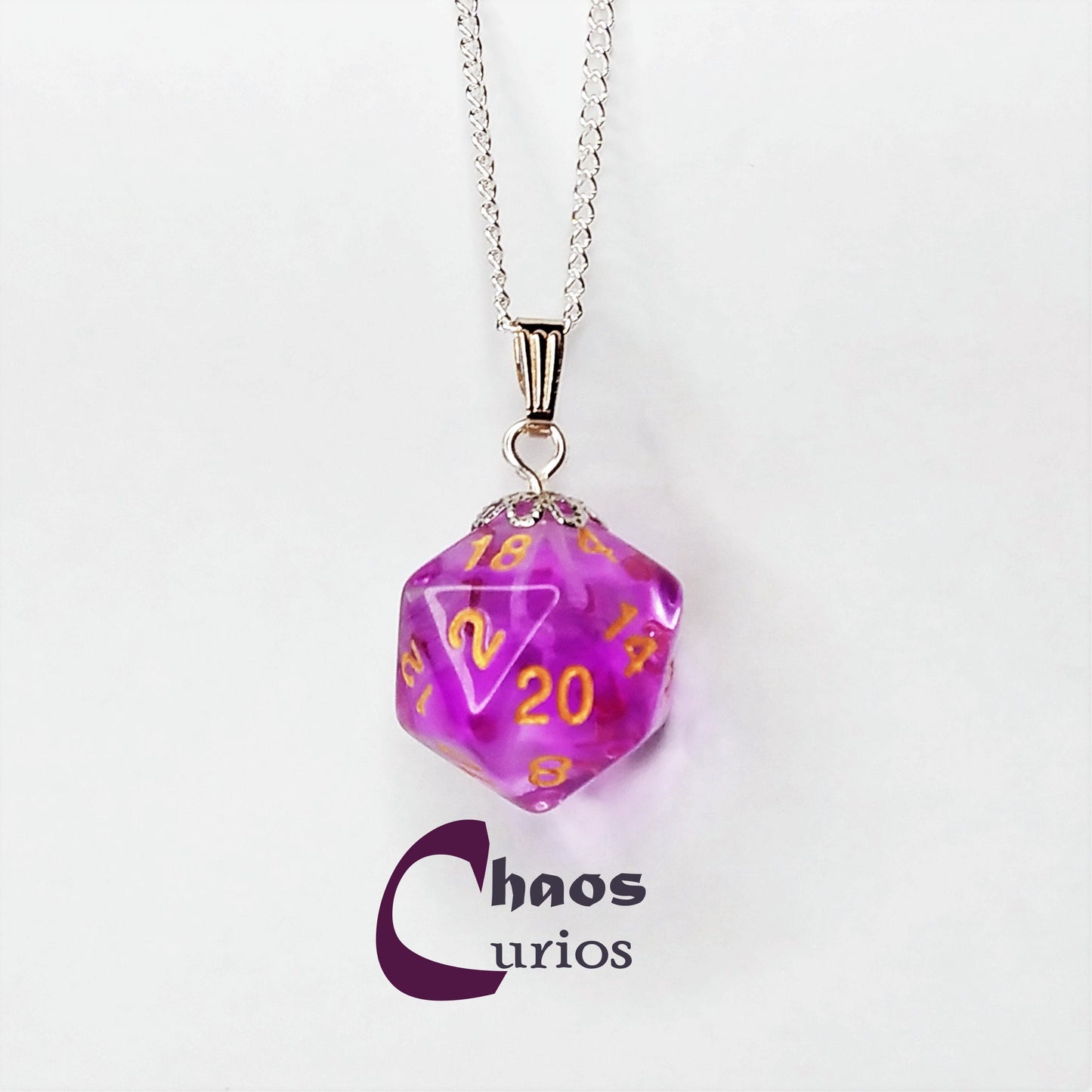 D20 Necklace, Silver Finishing, Roll for Initiative