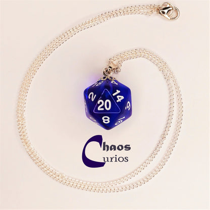 D20 Necklace, Silver Finishing, Roll for Initiative