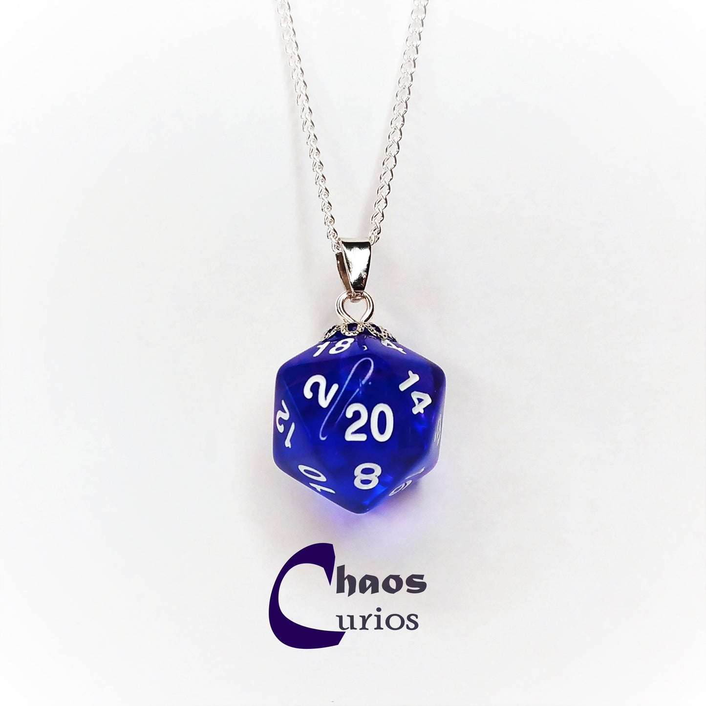 D20 Necklace, Silver Finishing, Roll for Initiative